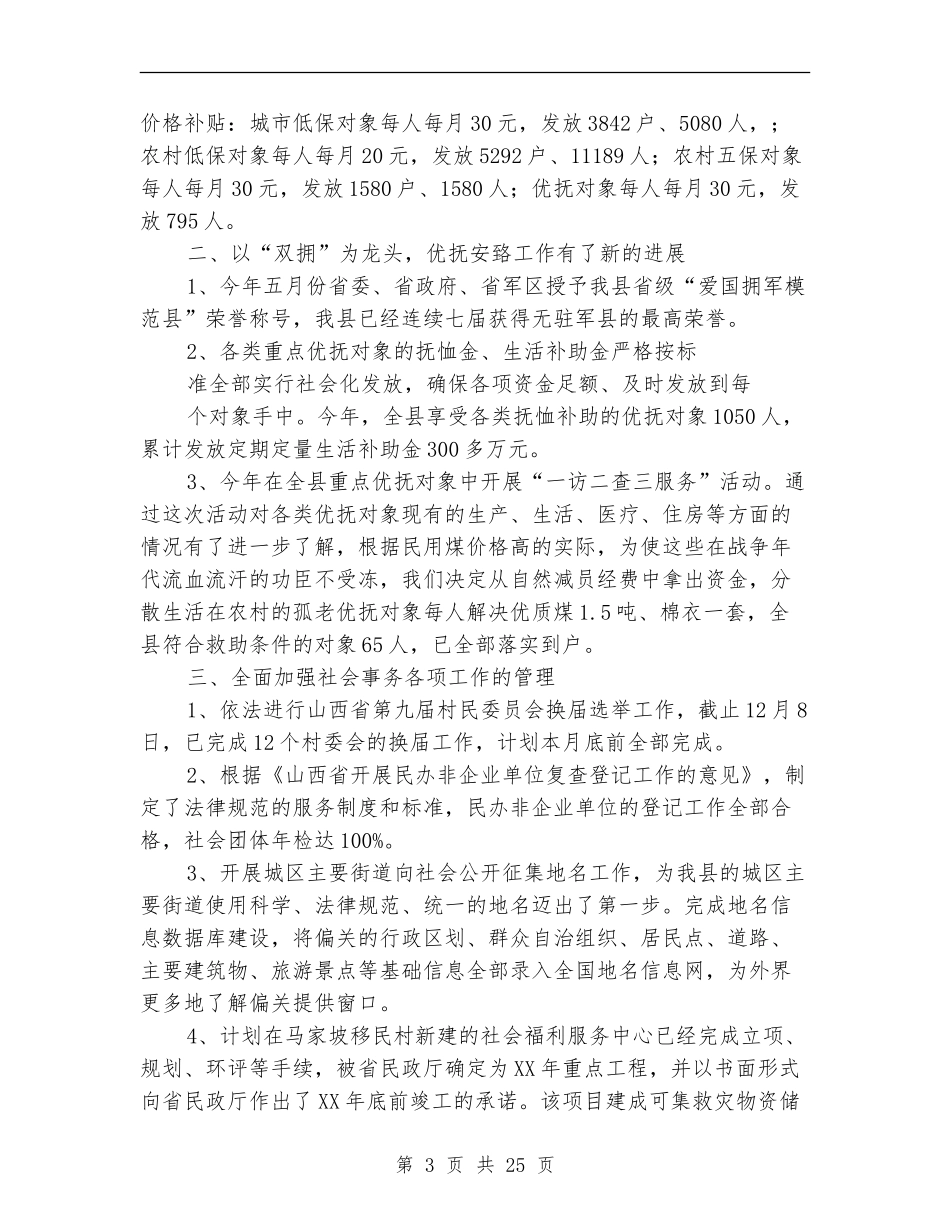 民政局工作总结(多篇范本)_第3页