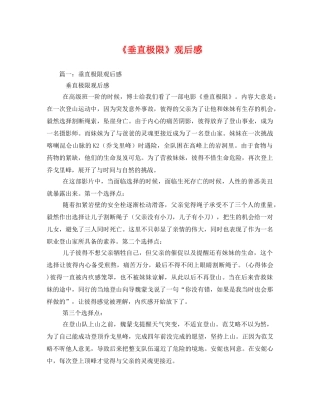 《垂直极限》观后感 