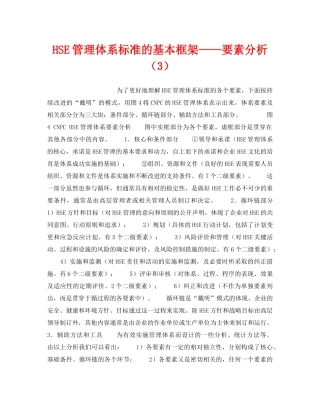 《管理体系》之HSE管理体系标准的基本框架——要素分析（3） 