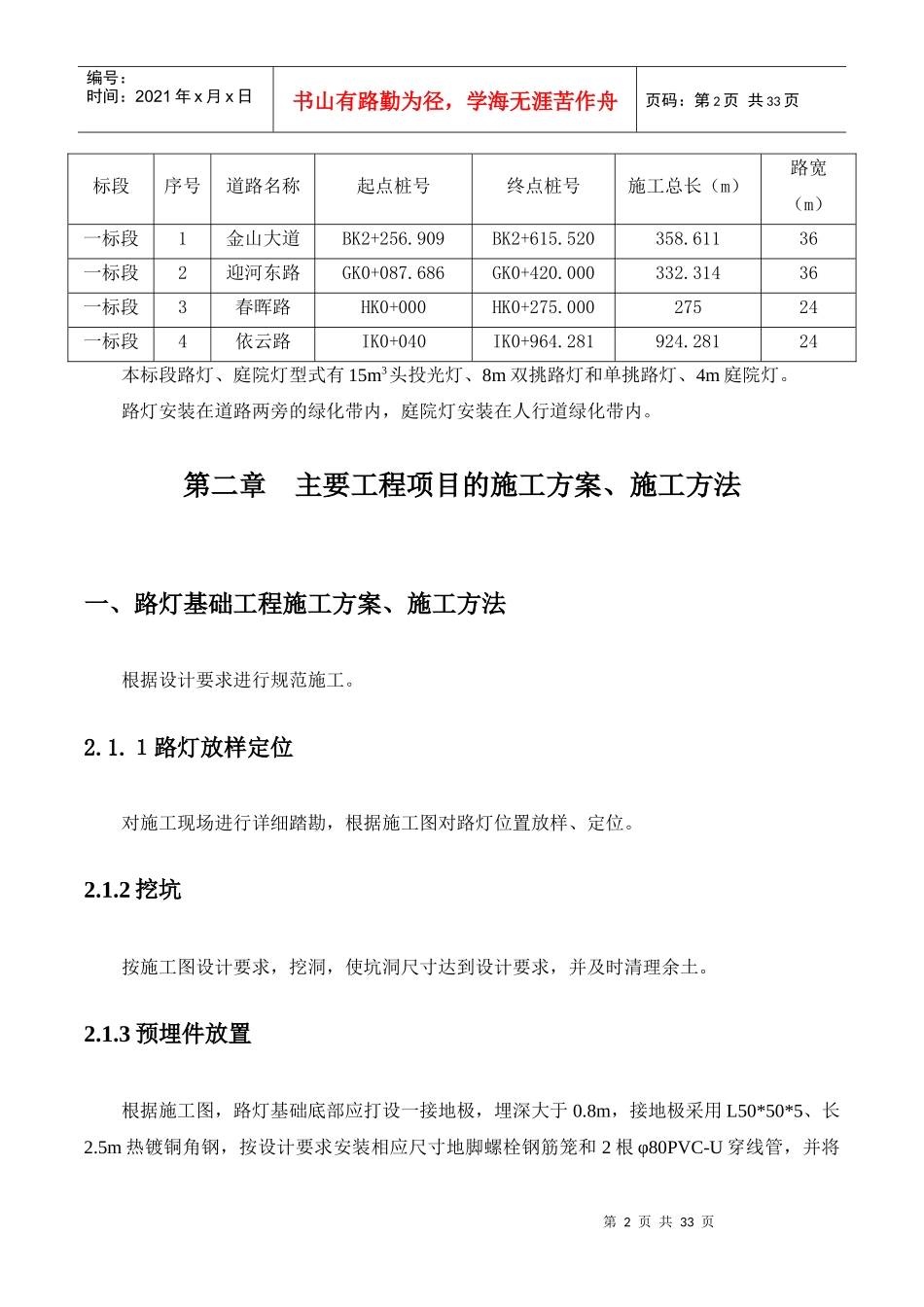 照明工程施工方案培训资料_第2页