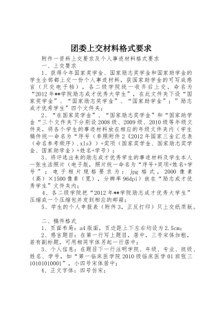 团委上交材料格式要求