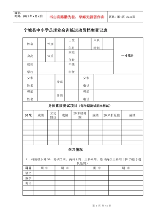 足球运动员档案
