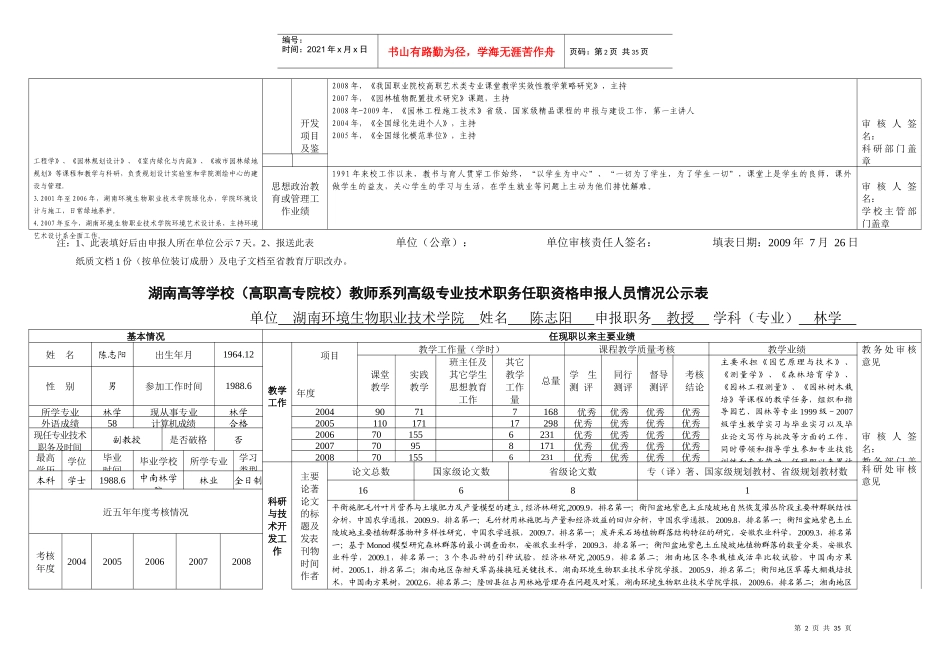 湖南高等学校(高职高专院校)教师系列高级专业技术职务..._第2页