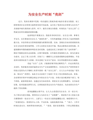 《安全管理文档》之为安全生产时刻“亮剑” 