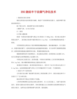 《安全环境-环保技术》之ENS烧结半干法烟气净化技术 