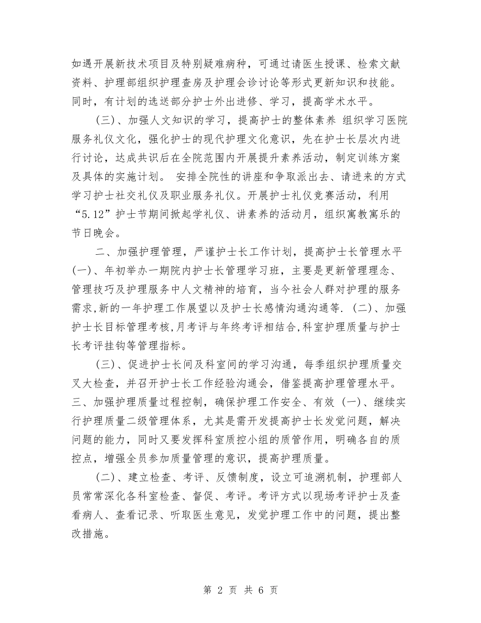 2024年护师工作计划2与2024年护师工作计划书汇编_第2页