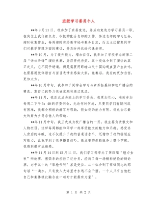 班级学习委员个人
