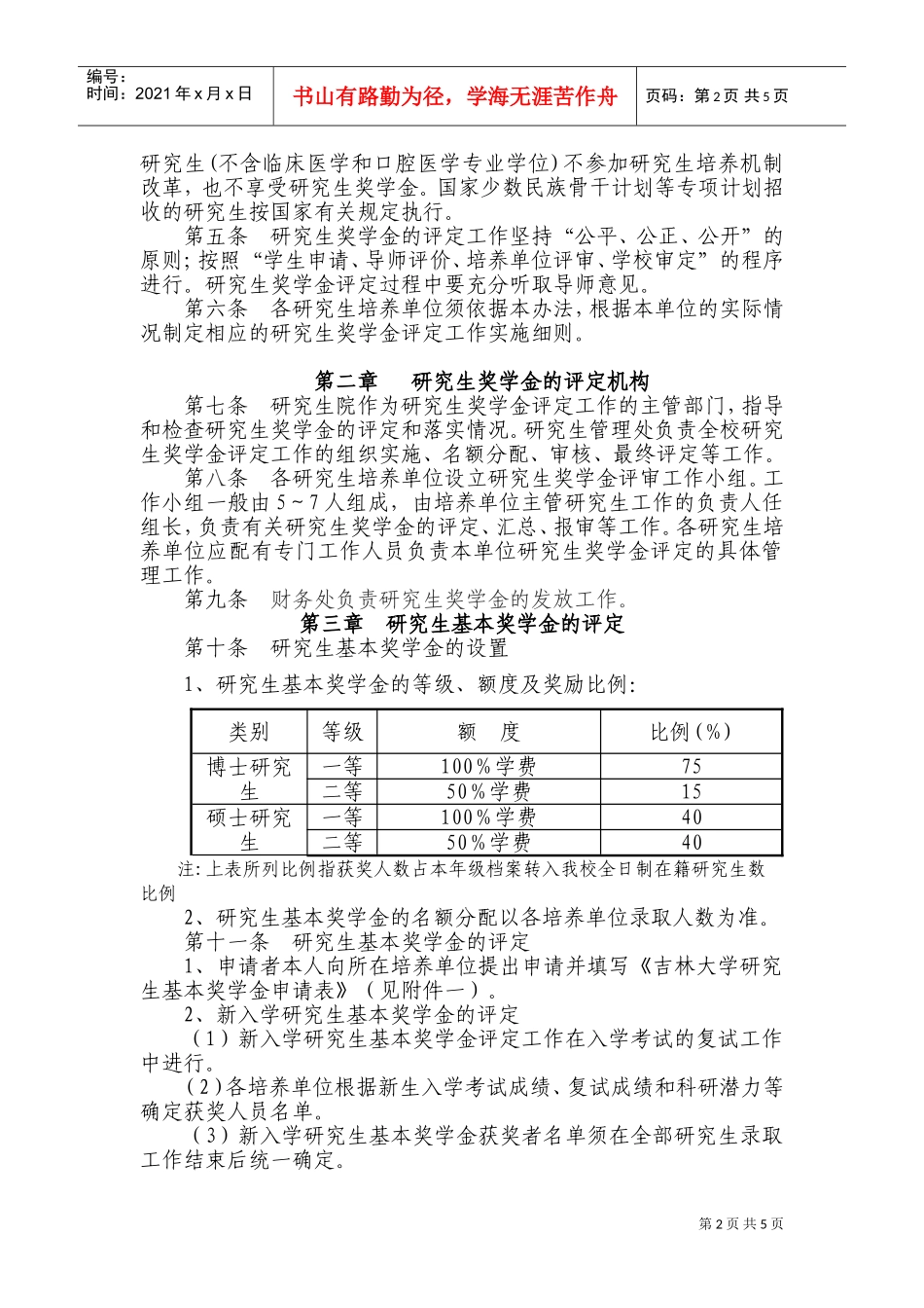 研究生优秀奖学金评定工作实施办法_第2页