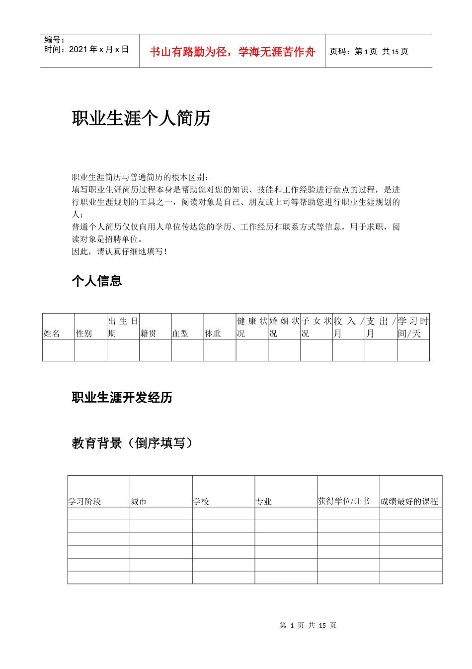 职业生涯设计分析_第1页