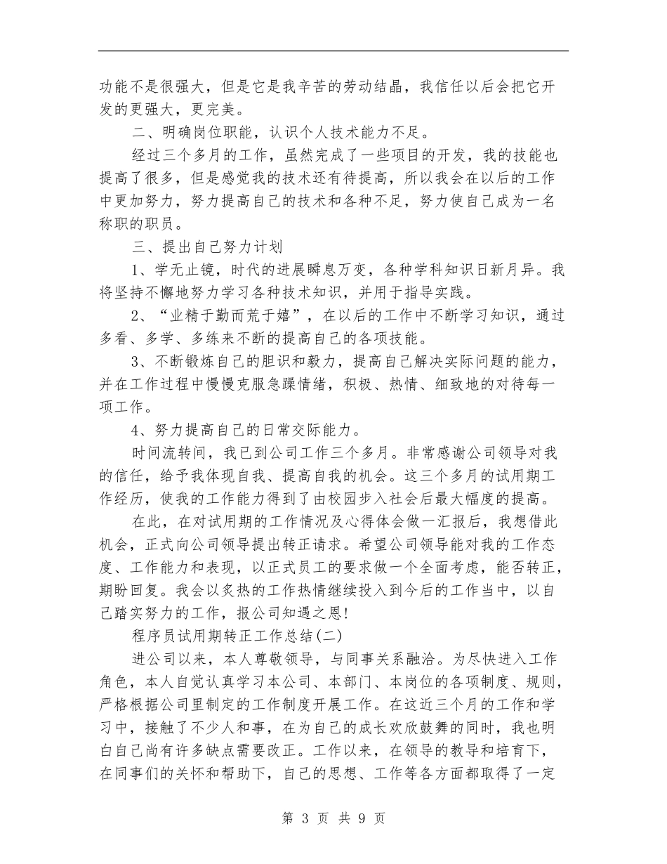 程序员试用期转正工作总结_第3页