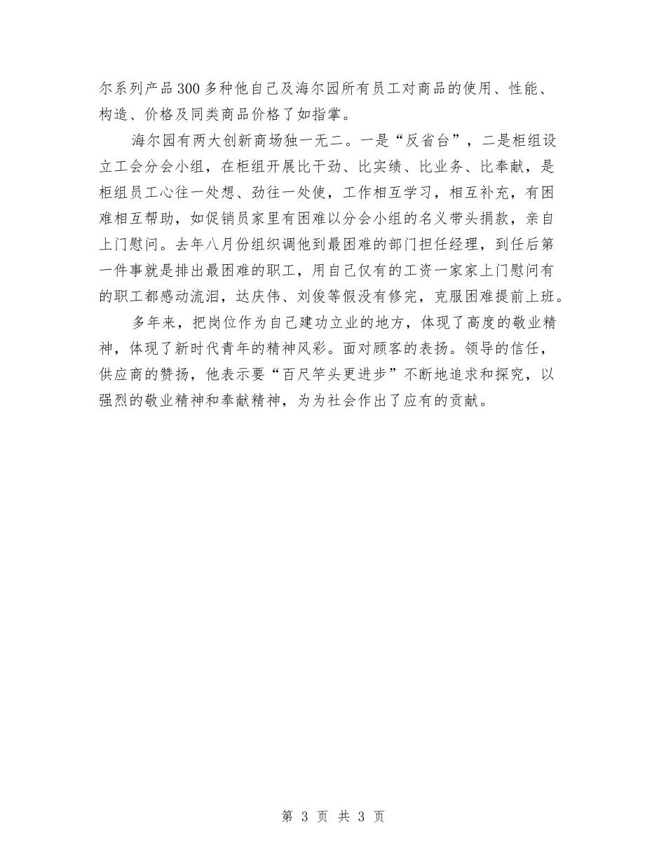 卖场家电部主管优秀事迹_第3页