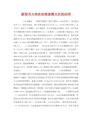 《安全技术》之新型灭火剂在治理复燃火区的应用 