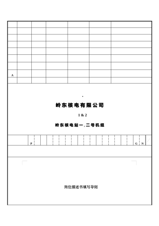 某核电有限公司岗位描述书填写导则