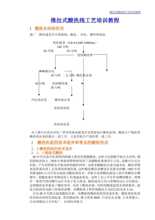 推拉式酸洗线工艺培训课件