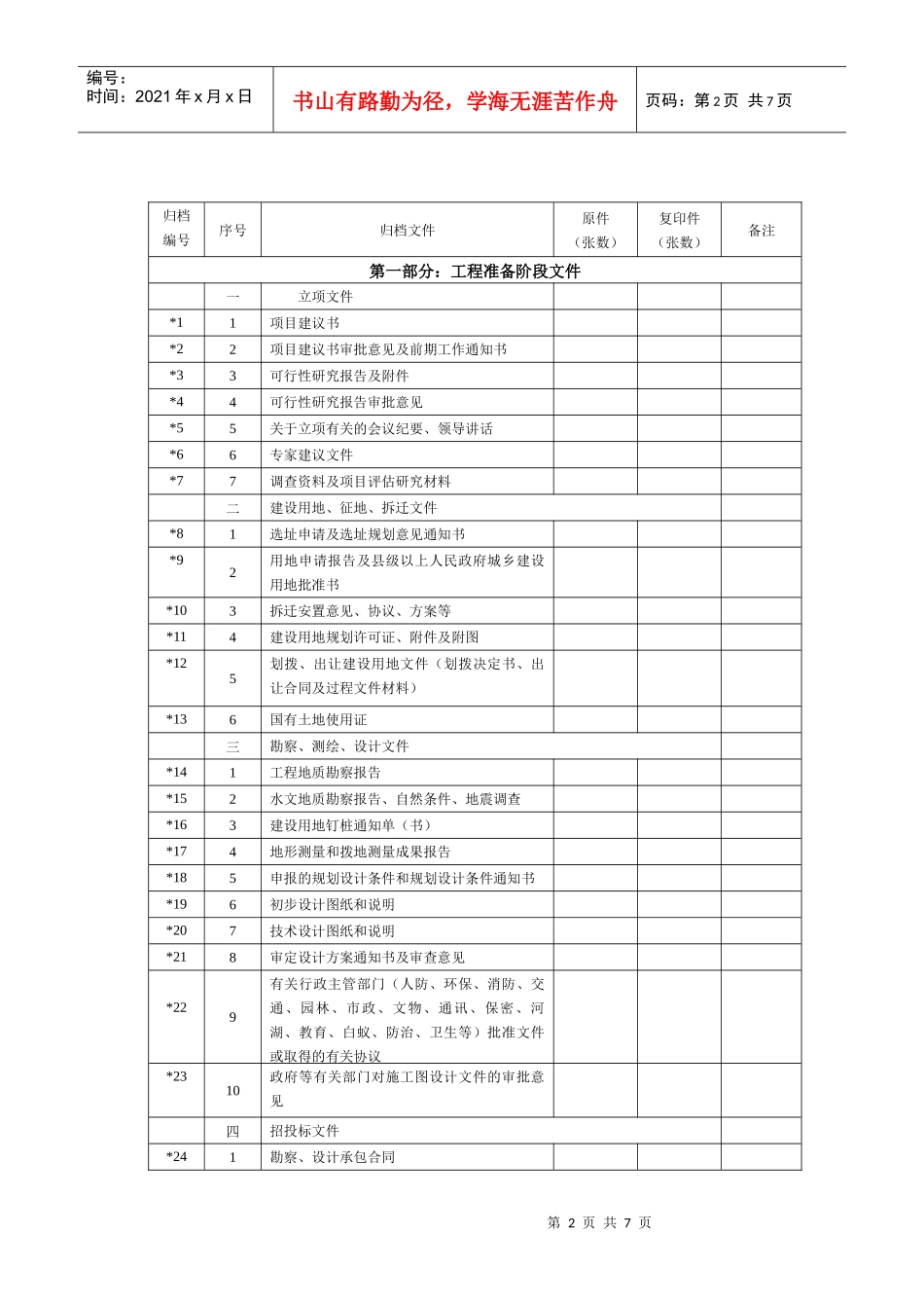 竣工档案移交书1639948040_第2页