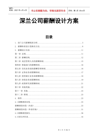 深兰公司薪酬设计方案