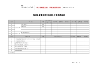 武汉天澄环保科技公司固废处置事业部计划综合主管考核指标