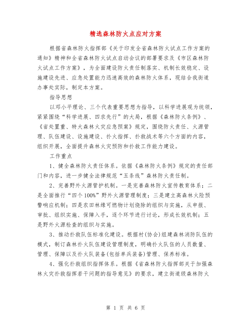 森林防火点应对方案_第1页