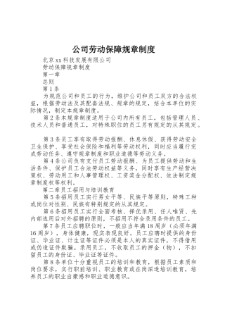 公司劳动保障规章规章制度  (2)
