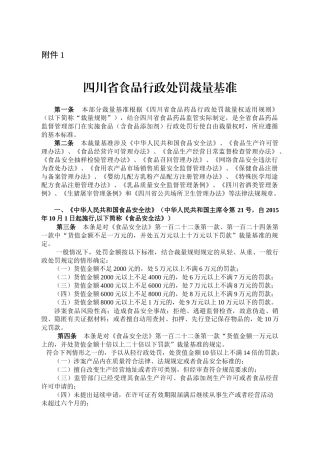 某省食品行政处罚裁量基准培训教材
