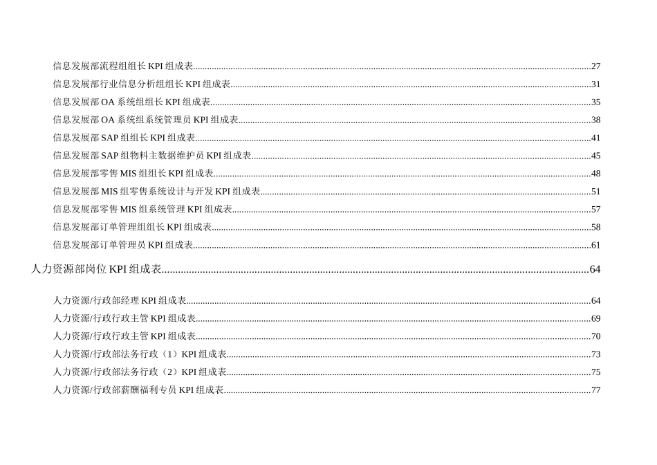 某知名体育用品有限公司KPI指标库(DOC 251页)(1)_第3页