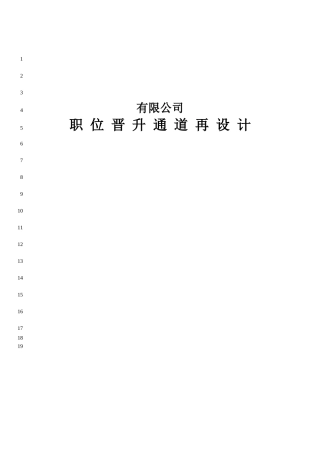 某公司职位晋升通道再设计大全
