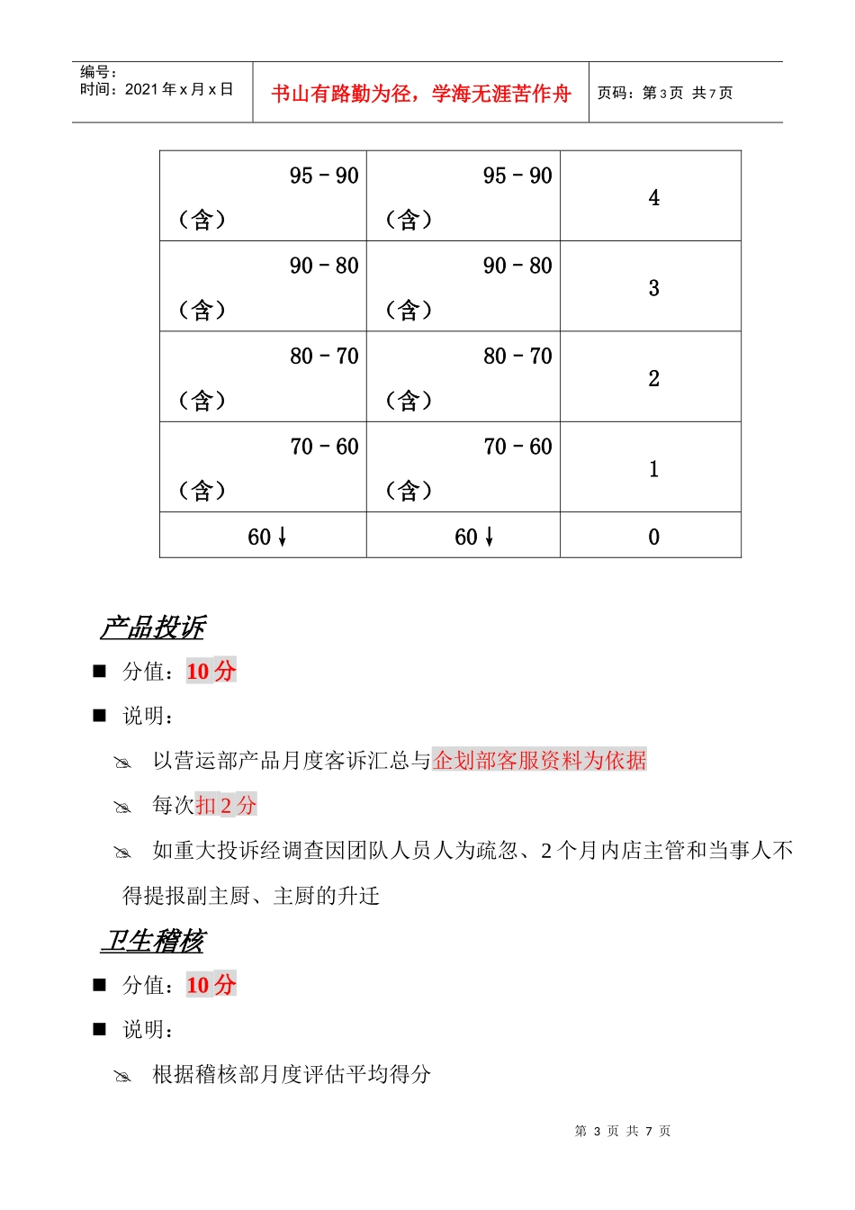 烘培事业处绩效考核办法_第3页