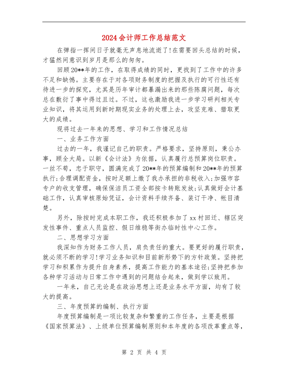 2024会计师工作总结范文_第2页