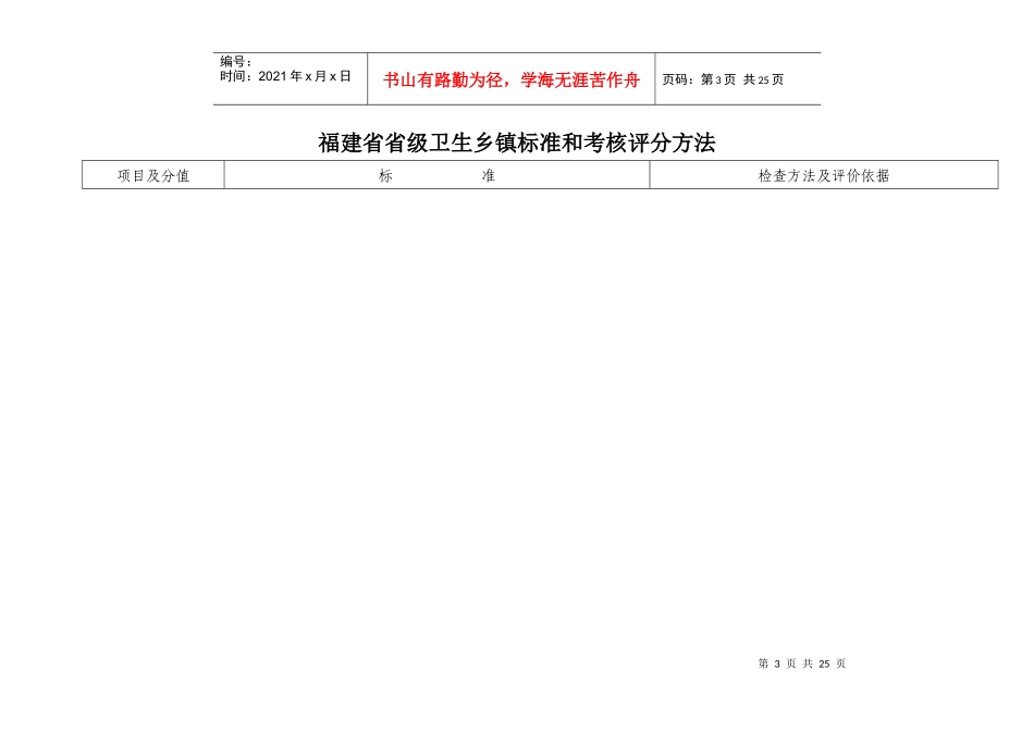 福建省省级卫生乡镇标准和考核评分方法_第3页