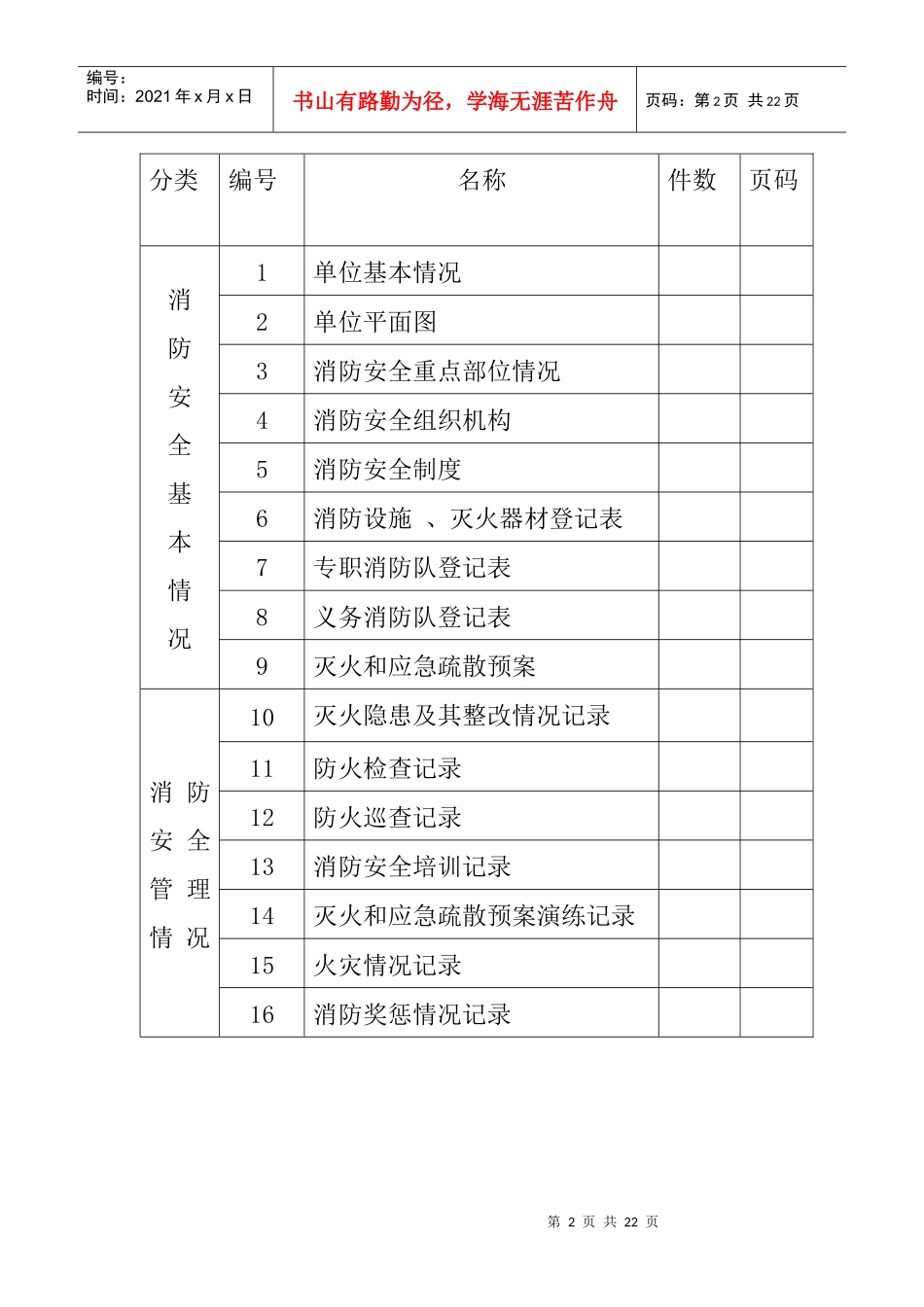 消防安全重点单位防火档案_第2页