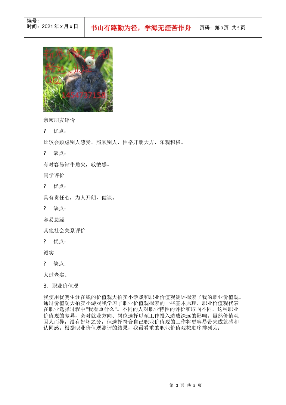 新浪微博刷粉丝职业生涯规划书_第3页