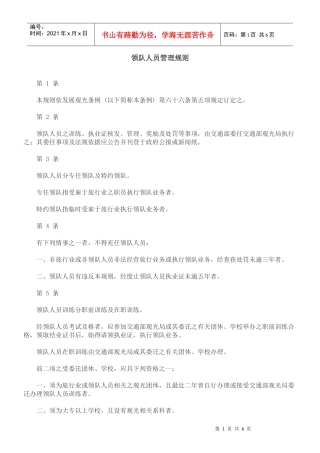 领队人员管理规则