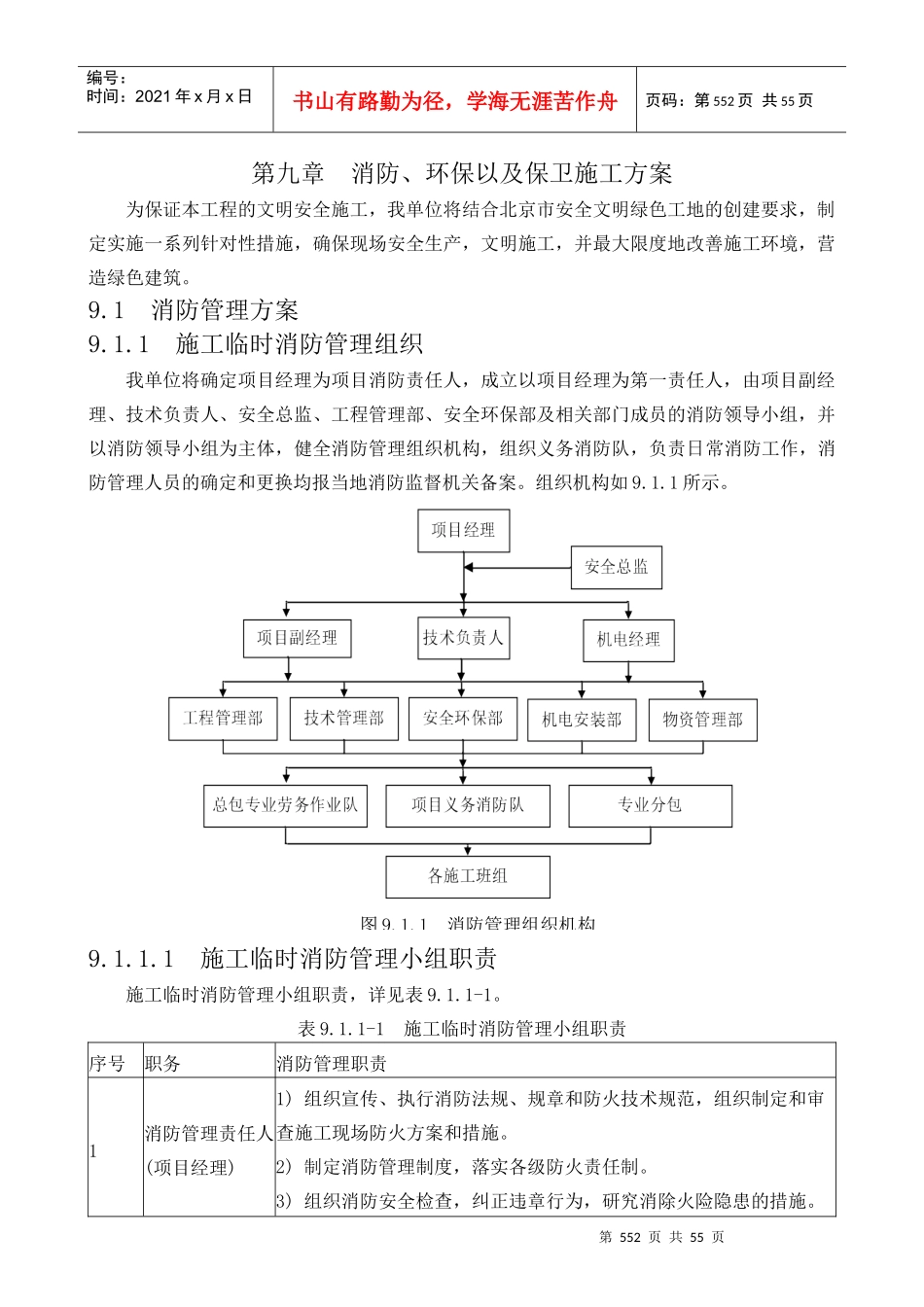 消防、环保以及保卫施工方案_第1页