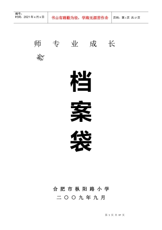 教师成长档案袋空白模板