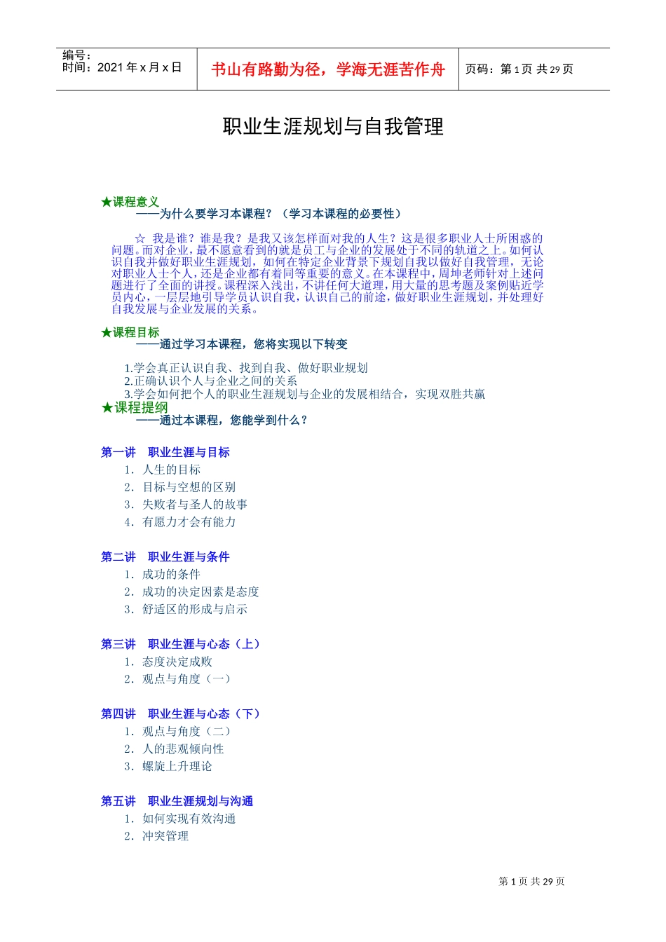 自我管理与职业生涯规划_第1页
