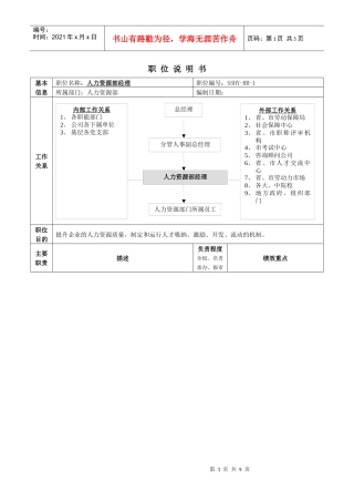 职位说明书范例