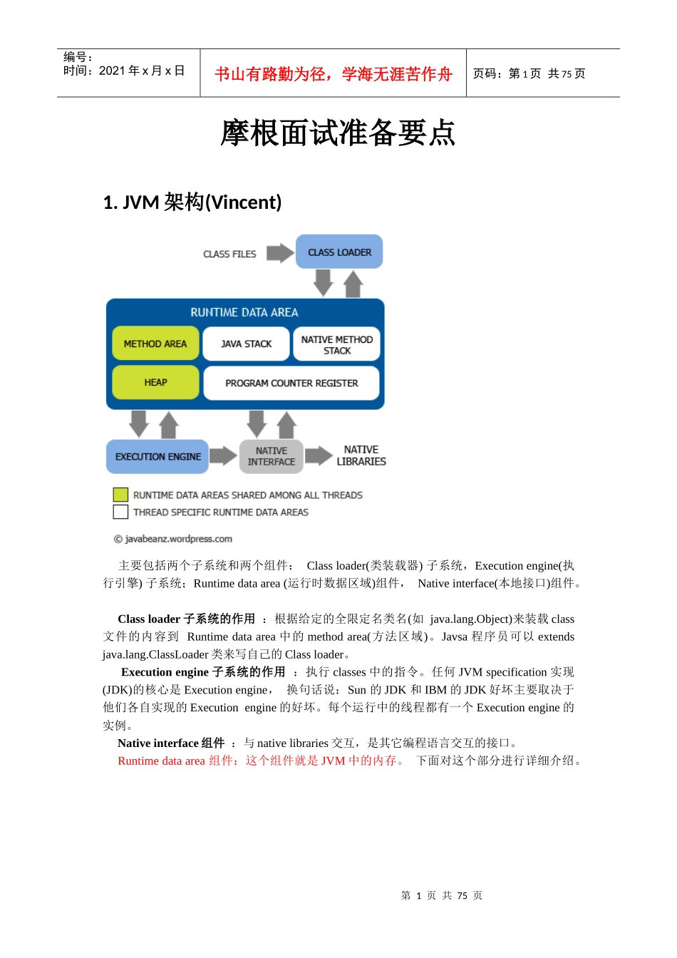 摩根面试准备要点(Java)_第1页