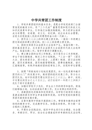 中学共青团工作规章制度 