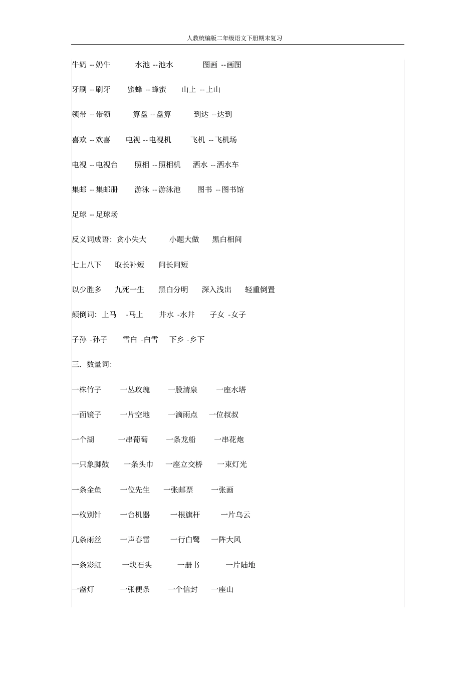 小学二年级语文下册必考字、词、句_第2页