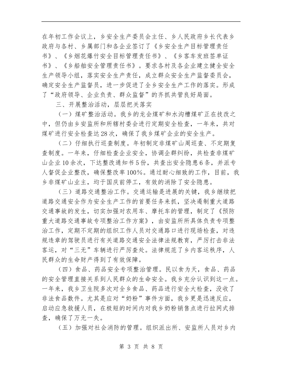 2024年10月乡党委政府安全生产工作总结_第3页