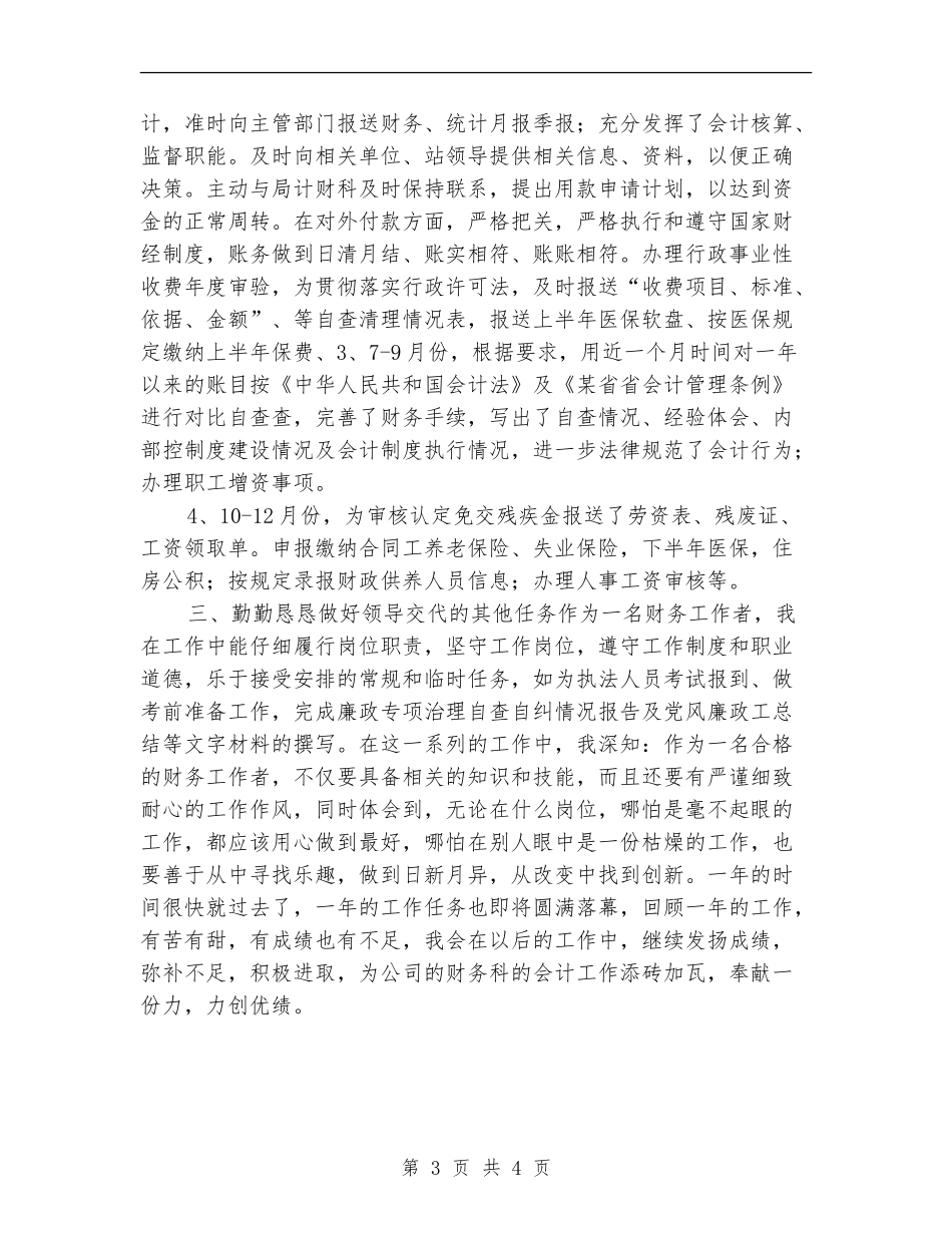 普通财务人员工作总结_第3页