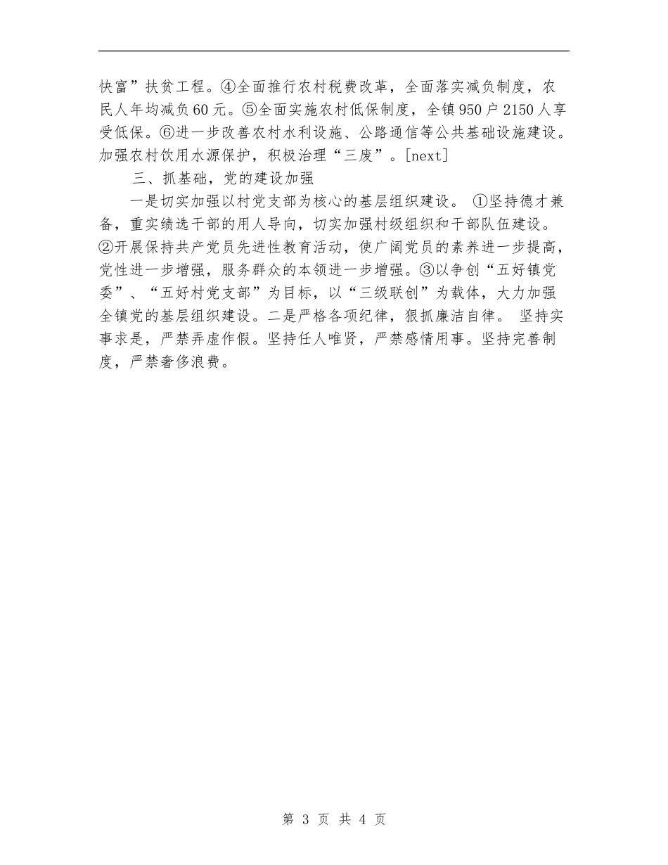 乡镇党委班子工作总结_第3页