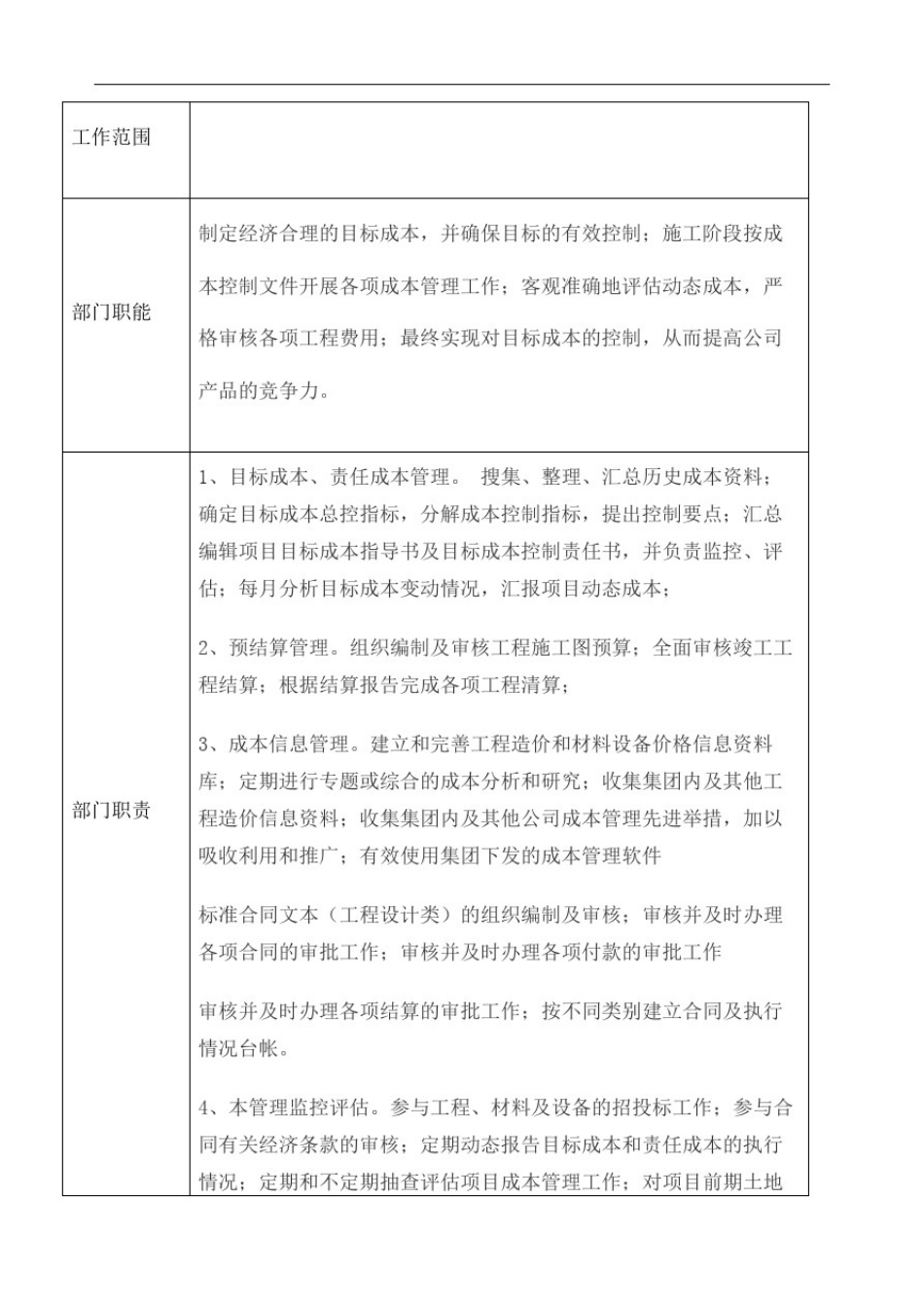 成本管理部部门职责及岗位职责精修订_第3页