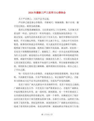 2024年最新三严三实学习心得体会