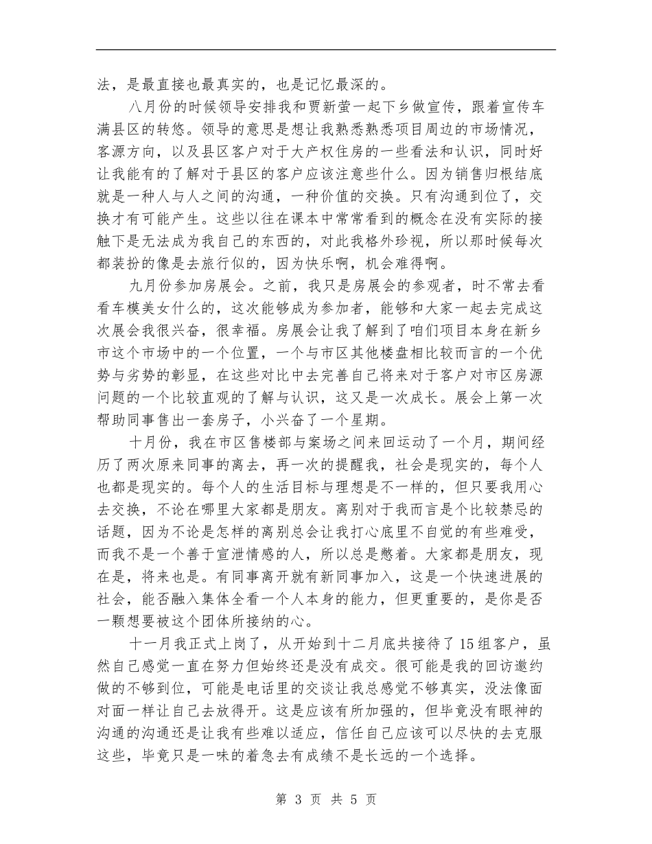 2024年房地产置业顾问年度总结_第3页