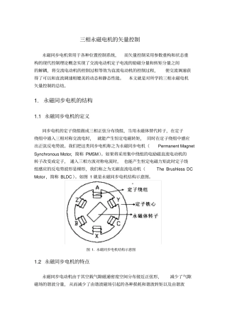 三相永磁电机的矢量控制