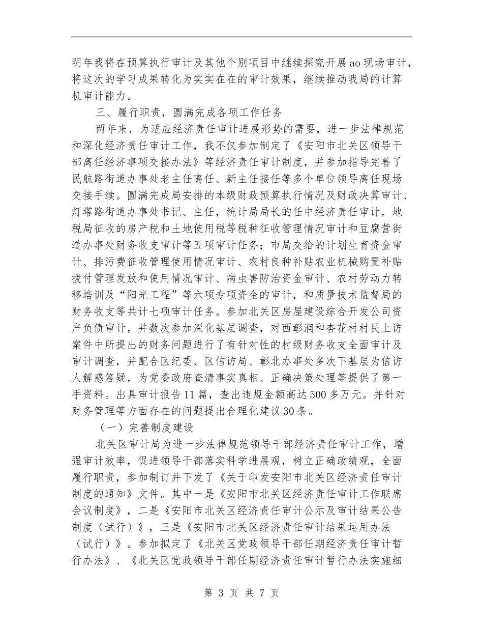 审计工作个人工作总结_第3页