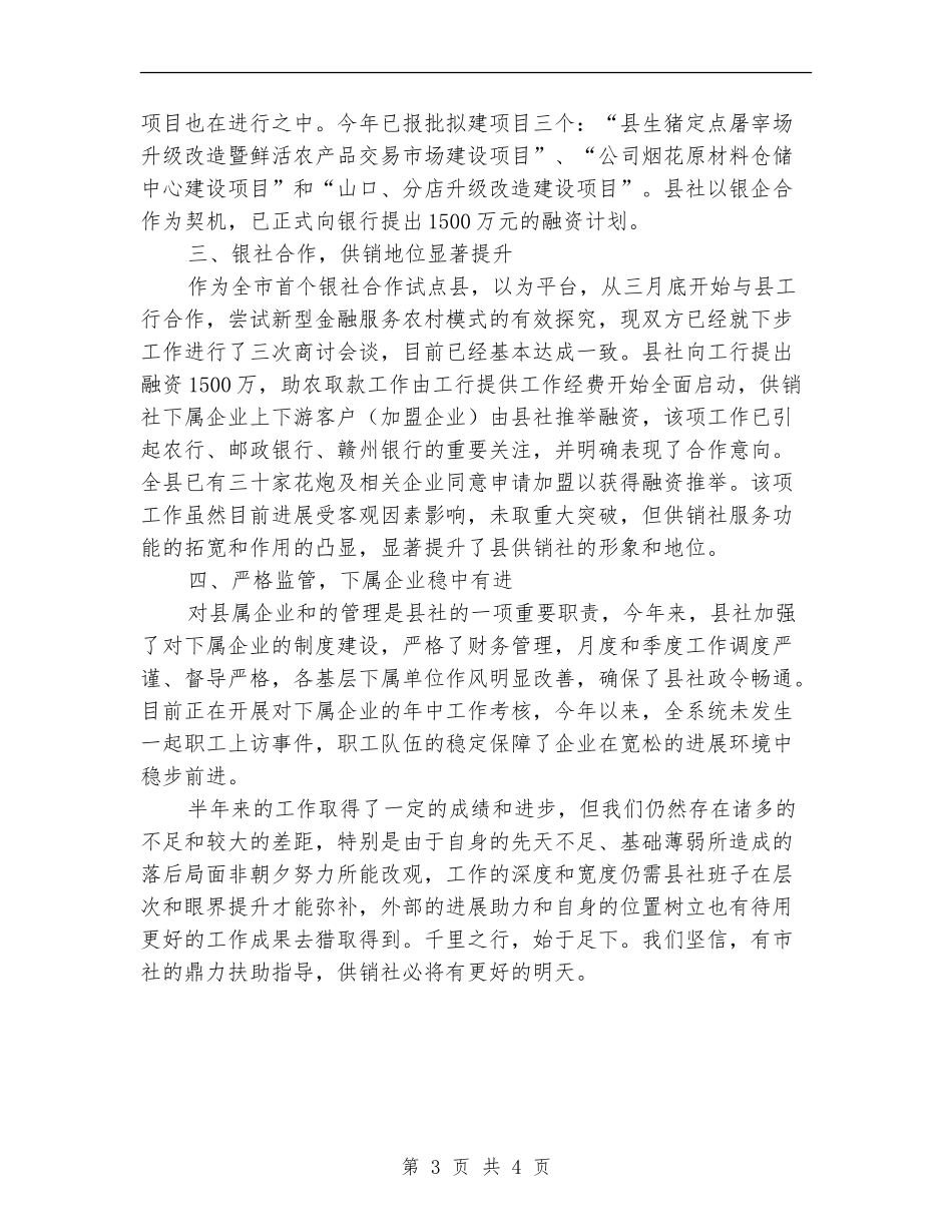 供销联社半年情况报告---半年工作总结_第3页