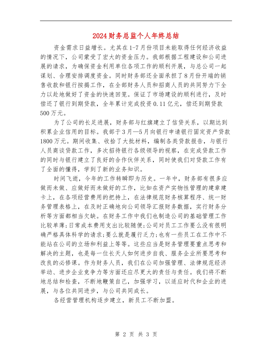 2024财务总监个人年终总结_第2页