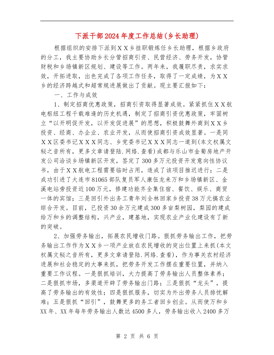 下派干部2024年度工作总结_第2页